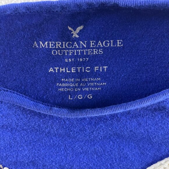 American Eagle Outfitters Blue Athletic Fit T-Shirt L - Picture 3 of 6